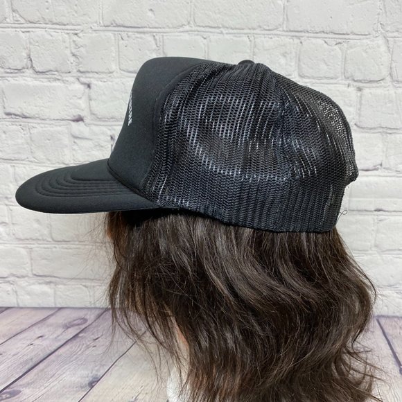 Vintage Trucker Hat Mesh 90s Cap Black HISCOCK'S Service Centre Viking TRL NFLD - Picture 2 of 8